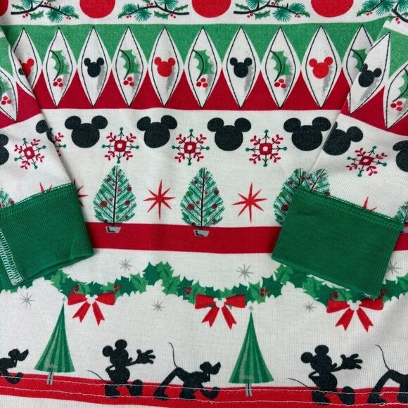 Hanna Andersson x Christmas Mickey Mouse Fair Isle Long John Pajamas 3 - Picture 5 of 9